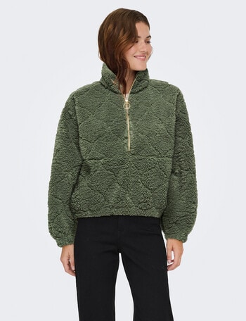 ONLY Xena Teddy Fleece Riffle, Riffle Green product photo