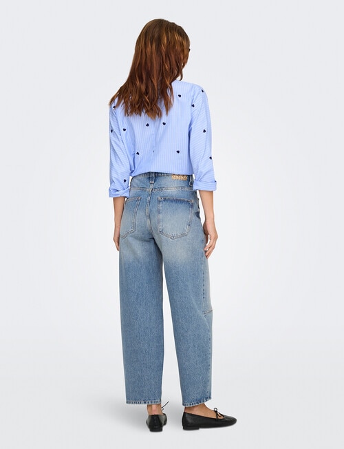 ONLY Frankie Barrel Jean, Medium Blue Denim product photo View 02 L