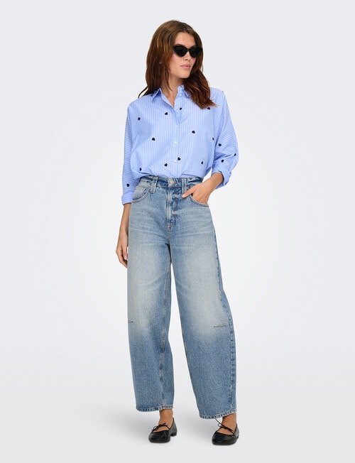 ONLY Frankie Barrel Jean, Medium Blue Denim product photo View 04 L