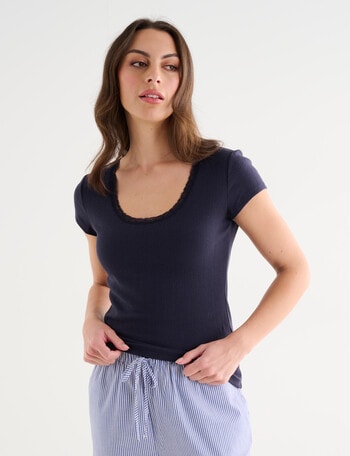 Zest Sleep Scoopneck Tee, Navy product photo