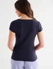 Zest Sleep Scoopneck Tee, Navy product photo View 02 S
