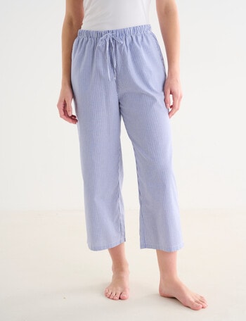 Zest Sleep Cropped Pant, Navy Stripe product photo