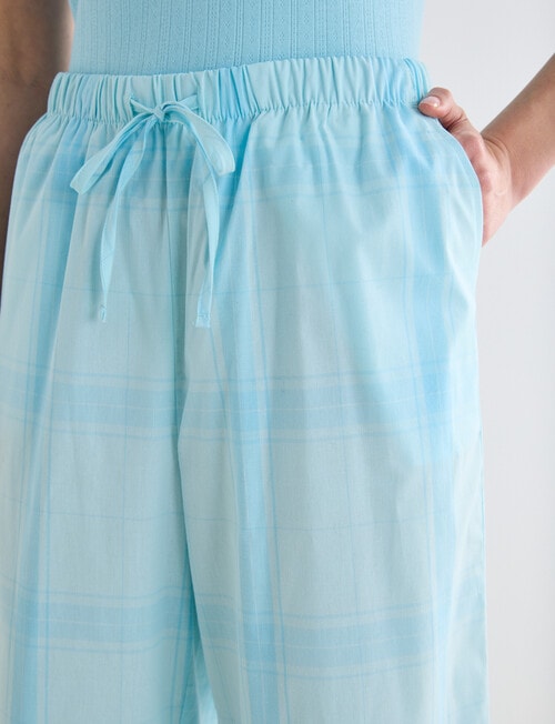 Zest Sleep Cropped Pant, Aqua Check product photo View 04 L
