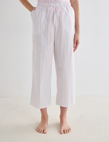 Zest Sleep Cropped Pant, Pink Stripe product photo