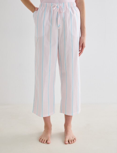 Zest Sleep Cropped Pant, Pink Stripe product photo