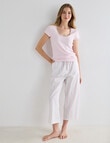 Zest Sleep Cropped Pant, Pink Stripe product photo View 03 S