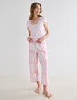 Zest Sleep Cropped Pant, Pink Check product photo