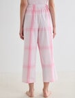 Zest Sleep Cropped Pant, Pink Check product photo View 03 S