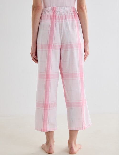 Zest Sleep Cropped Pant, Pink Check product photo View 03 L