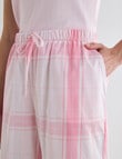 Zest Sleep Cropped Pant, Pink Check product photo View 04 S