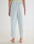 Zest Sleep Cropped Pant, Aqua Stripe product photo View 02 S