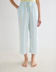 Zest Sleep Cropped Pant, Aqua Stripe product photo View 03 S