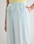 Zest Sleep Cropped Pant, Aqua Stripe product photo View 04 S