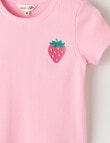 Mac & Ellie Strawberry Short Sleeve Rib Tee, Candy Pink product photo View 02 S