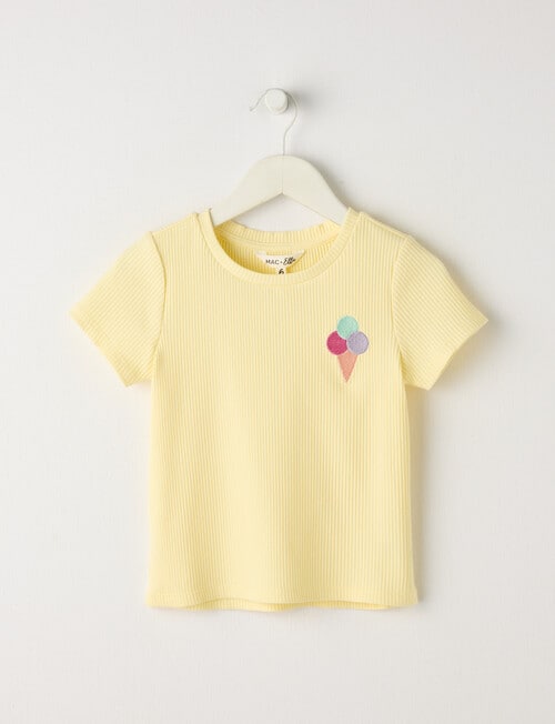 Mac & Ellie Icecream Short Sleeve Rib Tee, Lemon product photo