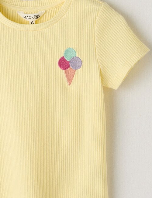 Mac & Ellie Icecream Short Sleeve Rib Tee, Lemon product photo View 02 L