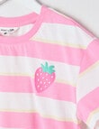 Mac & Ellie Strawberry Short Sleeve Boxy Tee, Pink Sugar product photo View 02 S