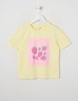 Mac & Ellie Strawberries Short Sleeve Boxy Tee, Lemon product photo