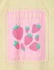 Mac & Ellie Strawberries Short Sleeve Boxy Tee, Lemon product photo View 02 S