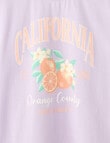 Mac & Ellie Oranges Short Sleeve Boxy Tee, Lilac product photo View 02 S