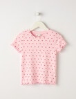 Mac & Ellie Hearts Short Sleeve Rib Tee, Baby Pink product photo