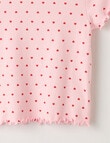 Mac & Ellie Hearts Short Sleeve Rib Tee, Baby Pink product photo View 02 S