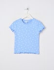 Mac & Ellie Butterflies Short Sleeve Rib Tee, Cornflower product photo