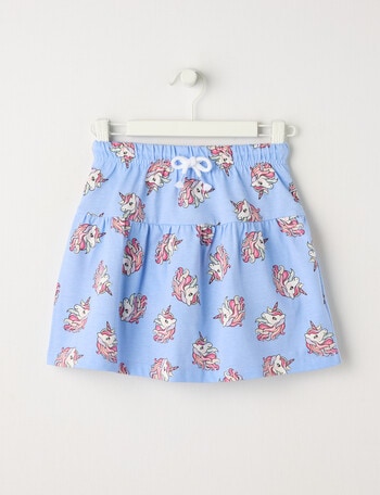 Mac & Ellie Rainbow Unicorns Knit Skort, Cornflower product photo