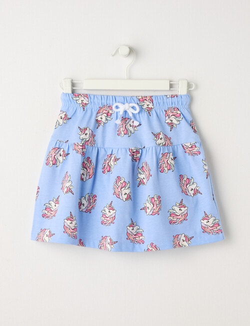 Mac & Ellie Rainbow Unicorns Knit Skort, Cornflower product photo