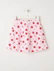 Mac & Ellie Gingham Strawberries Knit Skort, Baby Pink product photo