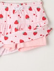 Mac & Ellie Gingham Strawberries Knit Skort, Baby Pink product photo View 02 S