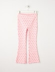 Mac & Ellie Hearts Rib Flare Legging, Baby Pink product photo