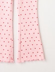 Mac & Ellie Hearts Rib Flare Legging, Baby Pink product photo View 02 S