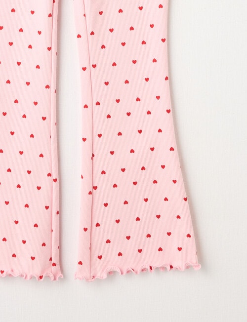 Mac & Ellie Hearts Rib Flare Legging, Baby Pink product photo View 02 L