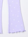 Mac & Ellie Daisies Rib Flare Legging, Lilac product photo View 02 S