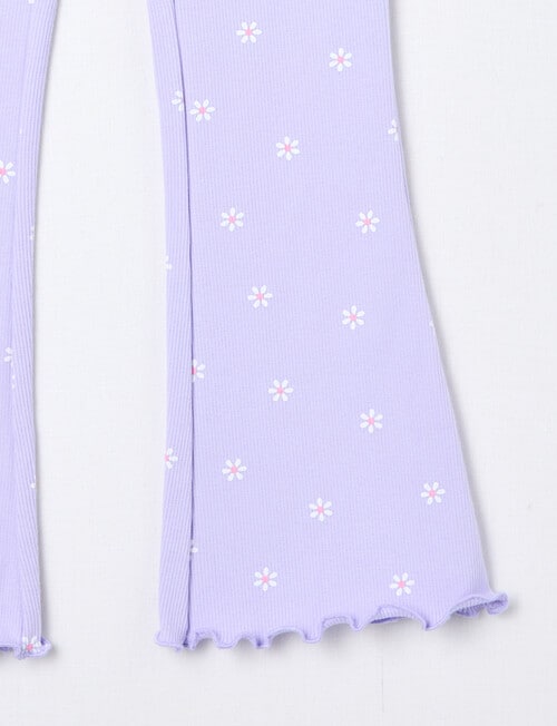 Mac & Ellie Daisies Rib Flare Legging, Lilac product photo View 02 L