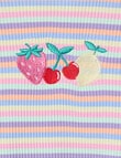 Mac & Ellie Rainbow Stripe Short Sleeve Rib Tee, Pink product photo View 02 S