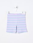 Mac & Ellie Mermaid Stripe Rib Bike Short, Light Blue product photo