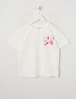 Mac & Ellie Fruity Fun Short Sleeve Boxy Tee, White product photo