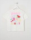 Mac & Ellie Fruity Fun Short Sleeve Boxy Tee, White product photo View 02 S