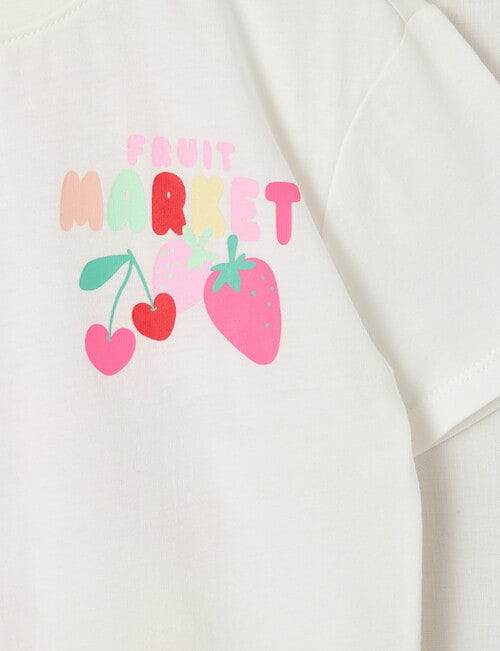 Mac & Ellie Fruity Fun Short Sleeve Boxy Tee, White product photo View 03 L