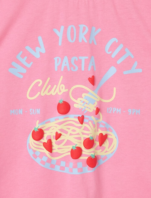 Mac & Ellie Pasta Short Sleeve Boxy Tee, Candy Pink product photo View 02 L