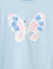 Mac & Ellie Butterfly Short Sleeve Boxy Tee, Baby Blue product photo View 02 S