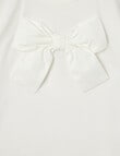 Mac & Ellie Applique Bow Short Sleeve Boxy Tee, White product photo View 02 S