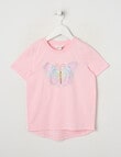 Mac & Ellie Applique Butterfly Short Sleeve Tee, Baby Pink product photo