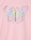 Mac & Ellie Applique Butterfly Short Sleeve Tee, Baby Pink product photo View 02 S