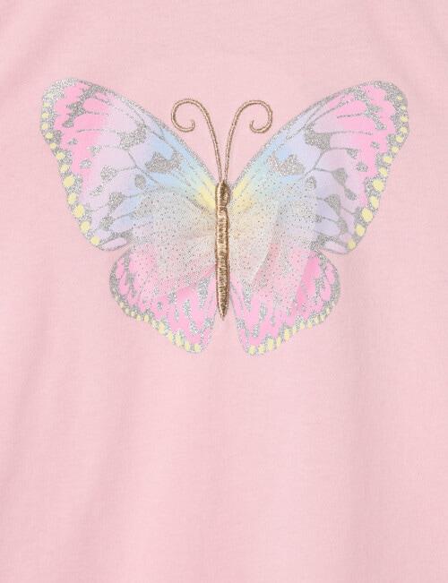 Mac & Ellie Applique Butterfly Short Sleeve Tee, Baby Pink product photo View 02 L
