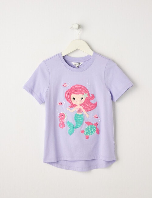 Mac & Ellie Boucle Mermaid Short Sleeve Tee, Lilac product photo