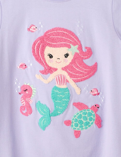 Mac & Ellie Boucle Mermaid Short Sleeve Tee, Lilac product photo View 02 L