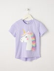 Mac & Ellie Applique Unicorn Short Sleeve Tee, Lilac product photo